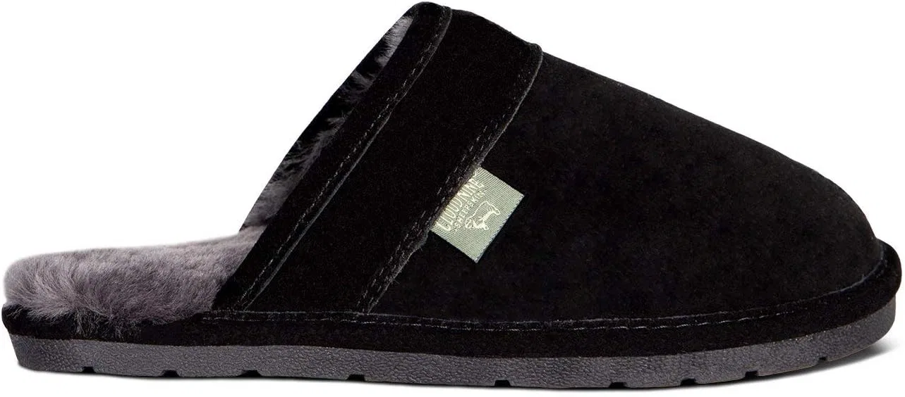 Тапочки из овчины, на мягкой подошве, Cloud Nine, Black Cloud Nine Sheepskin