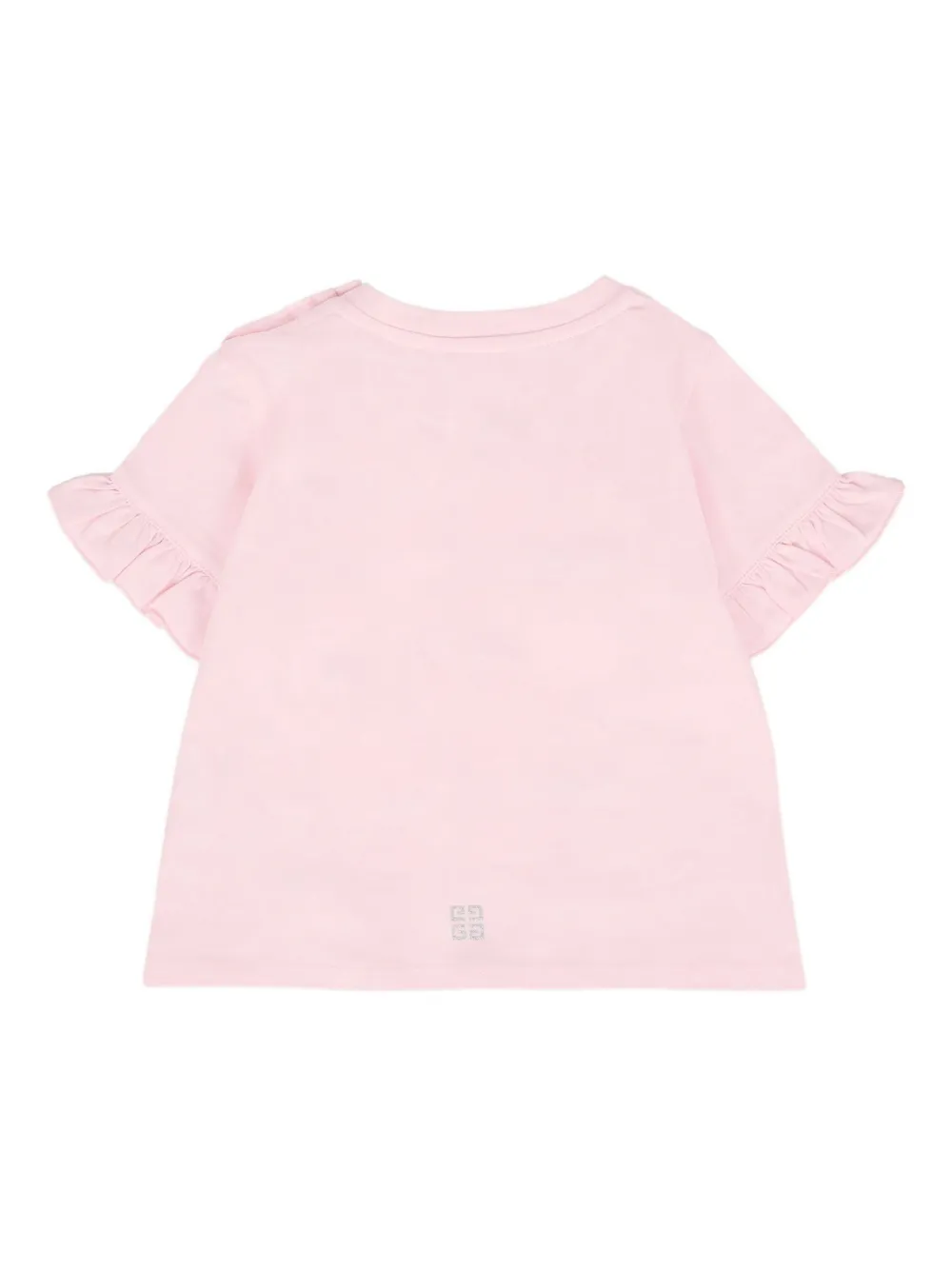Футболка с рюшами и логотипом Givenchy Kids, розовый — фото 2