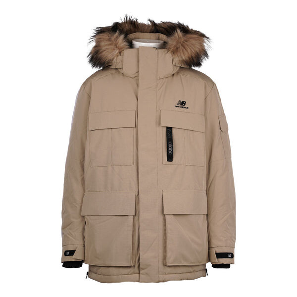 

Куртка теплые длинные пуховики New Balance, коричневый