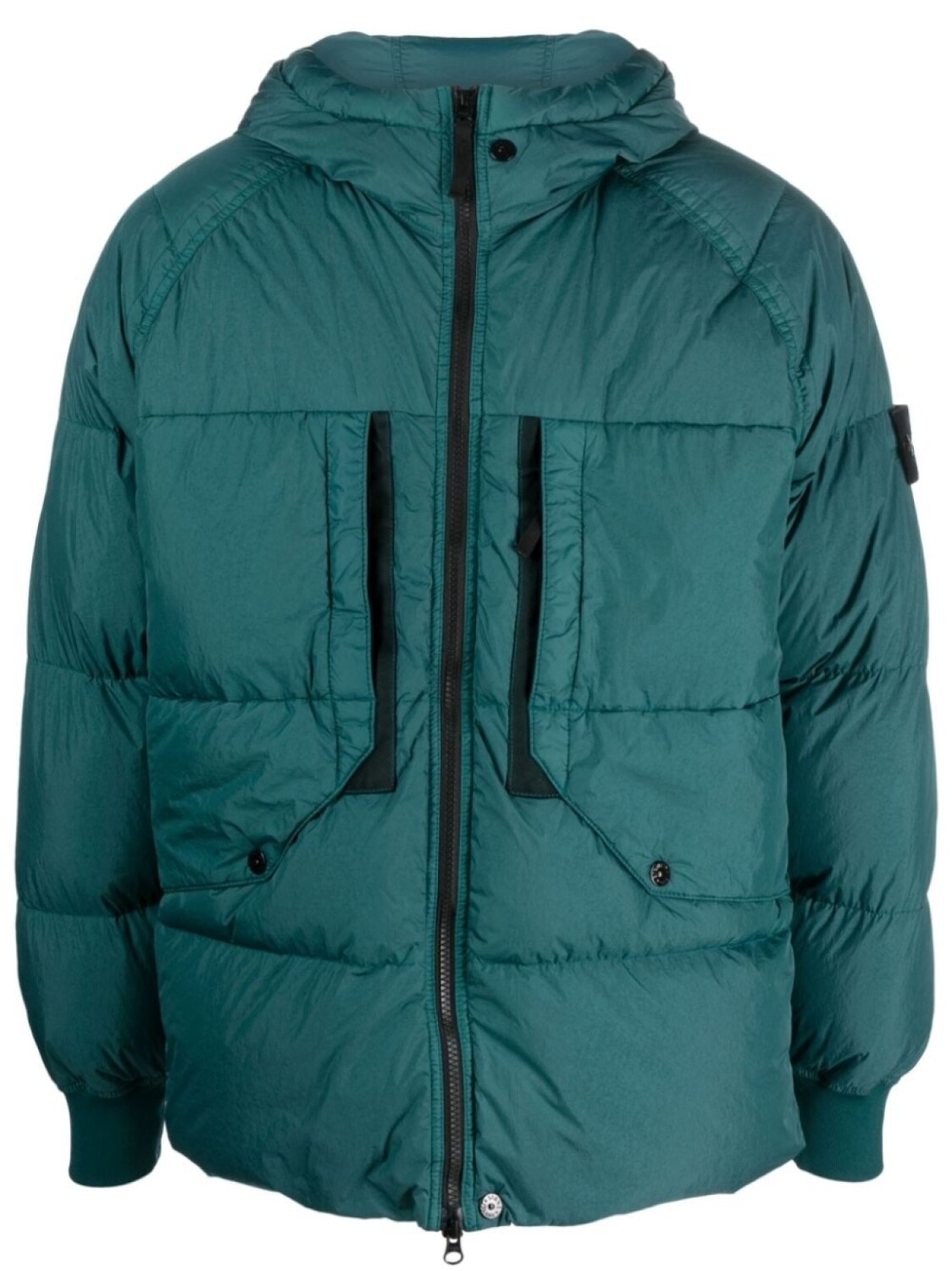 

Stone Island пуховик с нашивкой Compass, синий