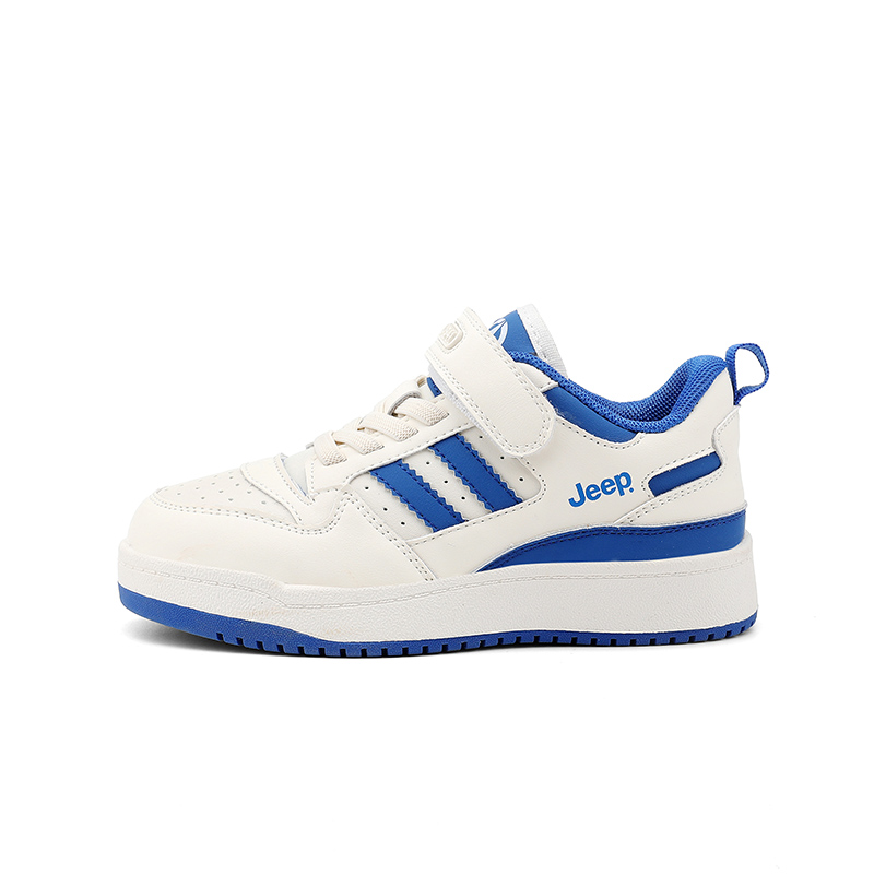 

Износостойкие низкие детские скейтбординговые кроссовки бежевый королевский синий Kids' Jeep, бежевый детский голубой