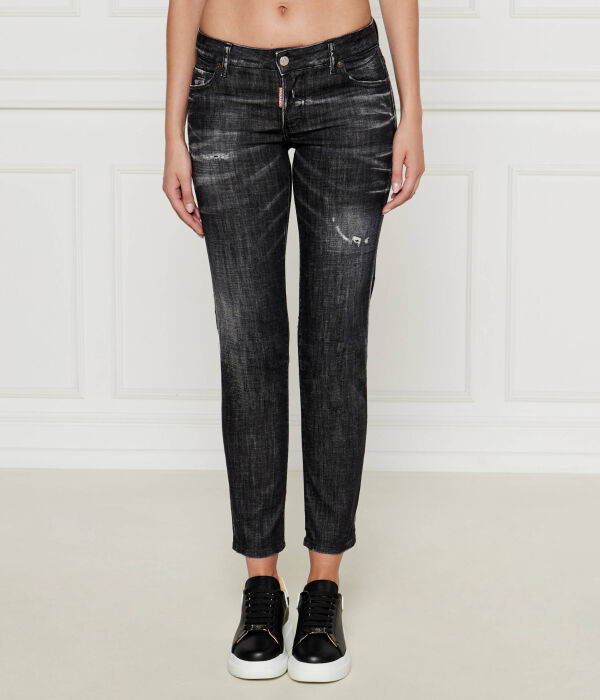 

Джинсы женские Dsquared2 с эффектом потертости, черный