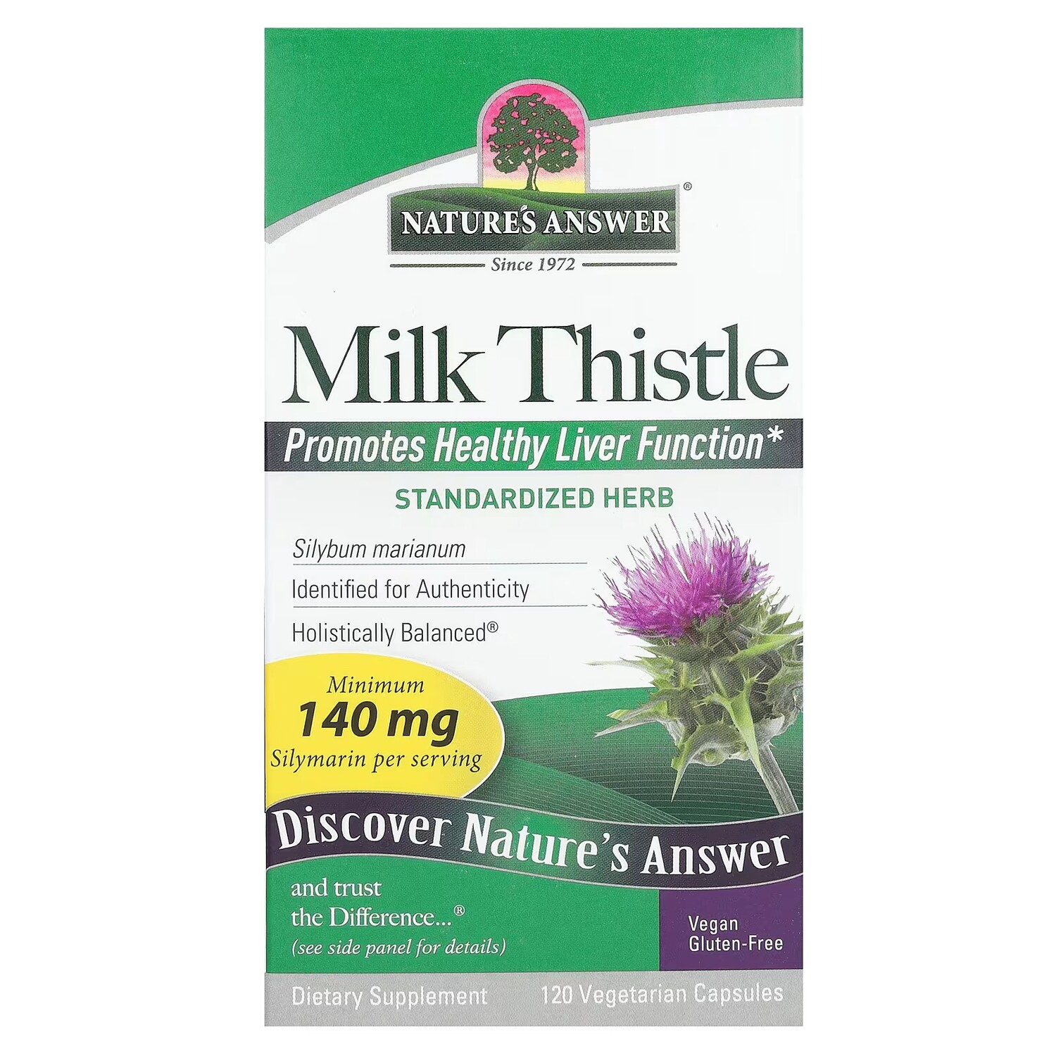 

Расторопша Nature's Answer 140 мг, 120 капсул