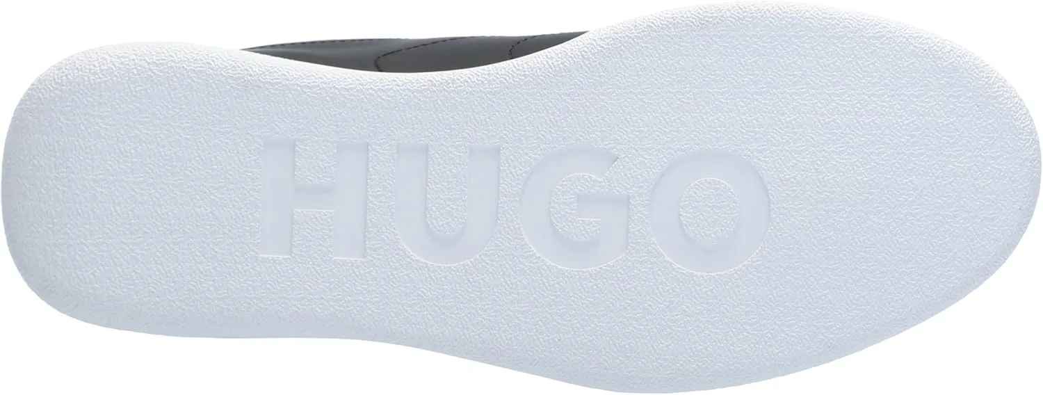 Мужские кожаные кроссовки HUGO Fly с чашеобразной подошвой, черный — фото 4