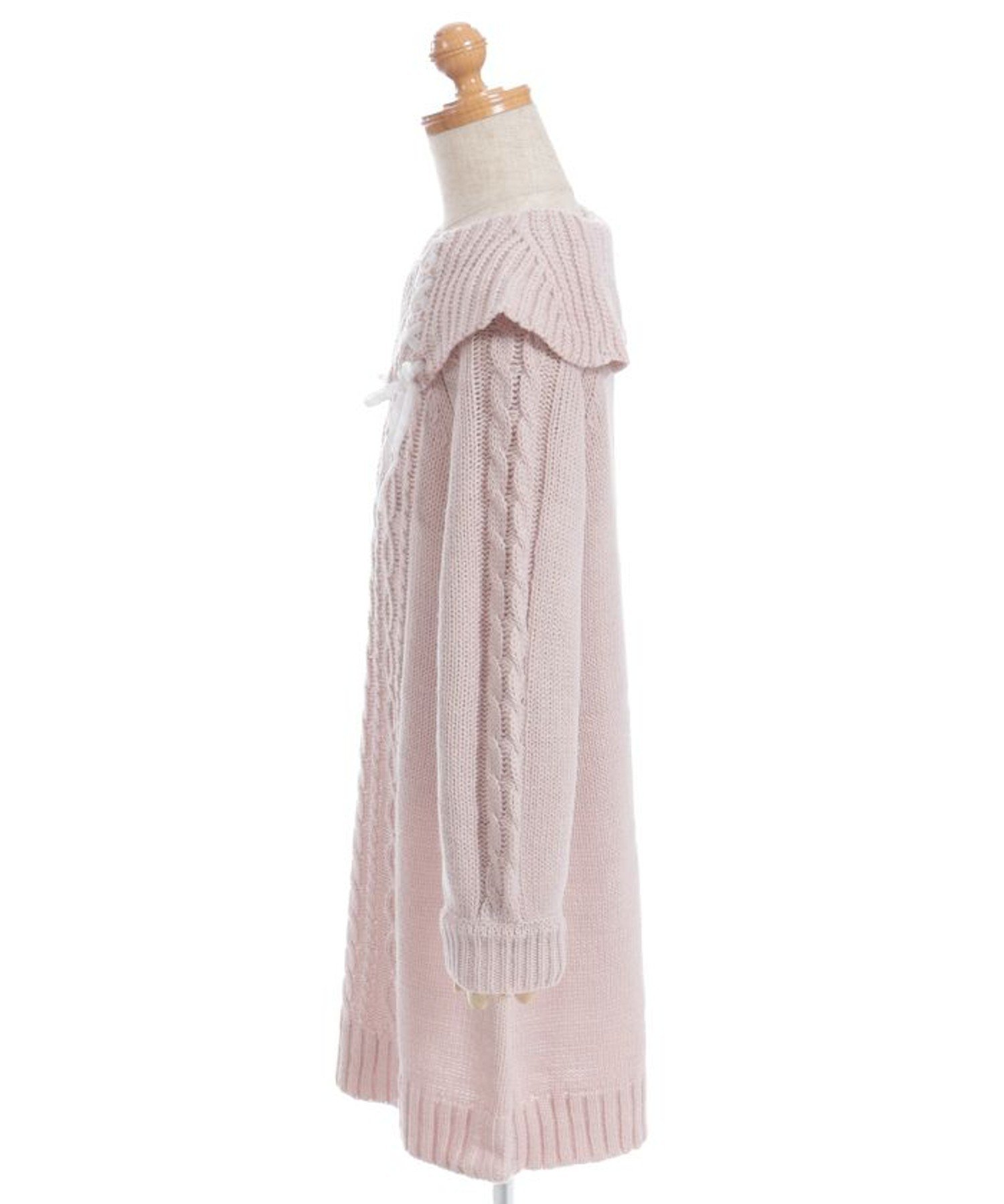 Платье-туника из вязки с двойной лентой Axes femme kids, Pink — фото 2