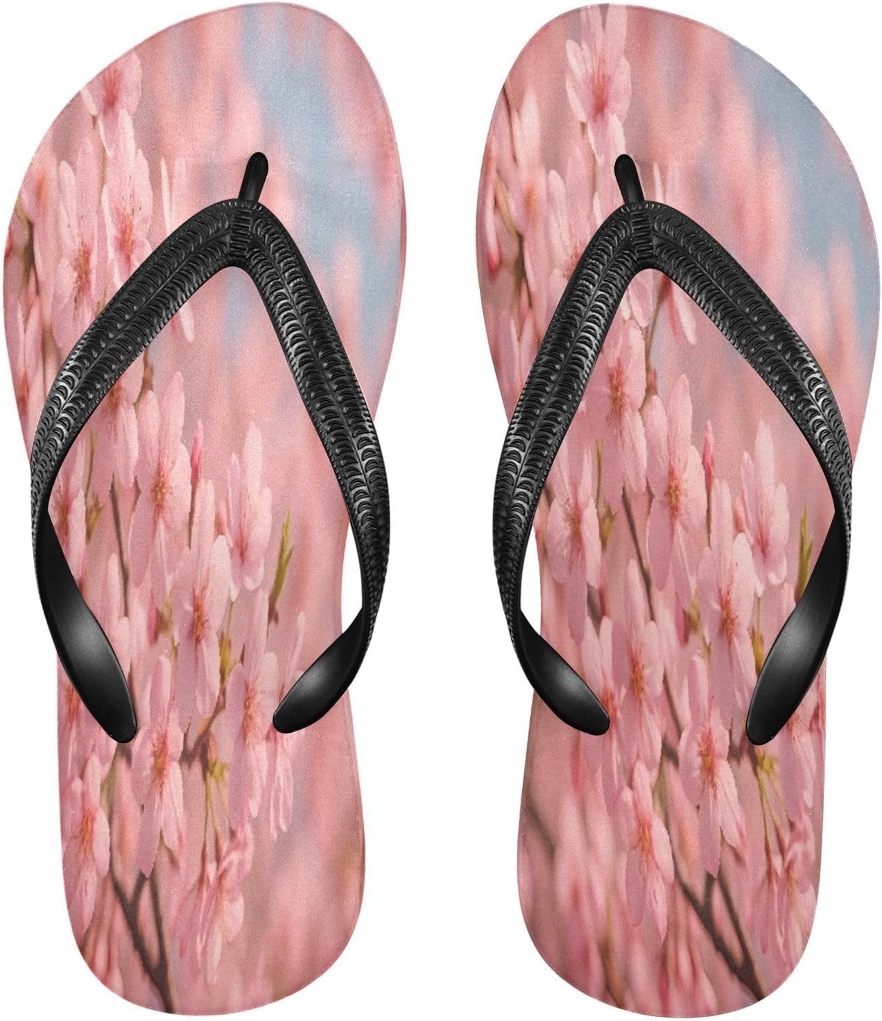 

Розовые сланцы с цветами вишни, пляжные шлепанцы-тапочки, резиновые нескользящие летние тапочки для женщин и мужчин Sinestour