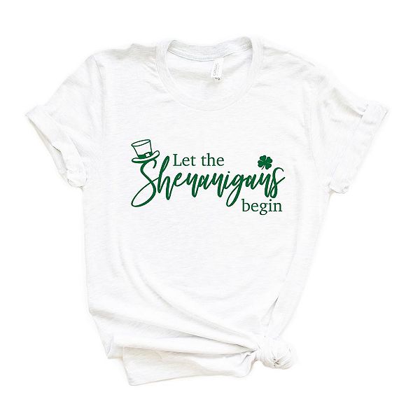 

Футболка с принтом Let the shenanigans begin Simply Sage Market, White, Белый, Футболка с принтом Let the shenanigans begin Simply Sage Market, White