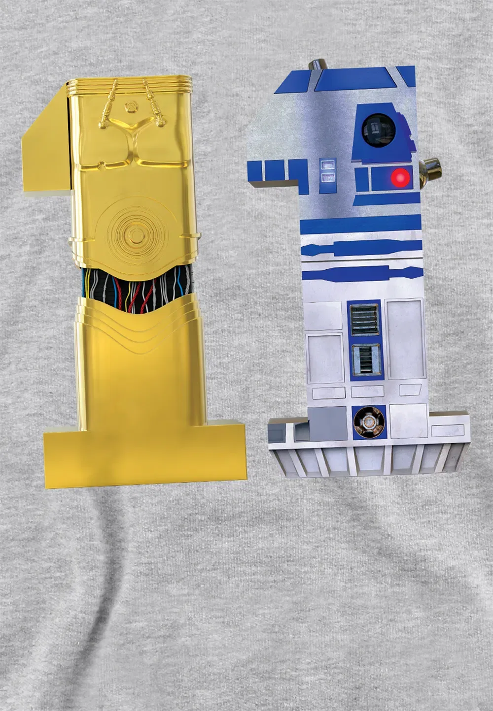 Детский худи Star Wars C3Po R2D2, Disney, серый — фото 2