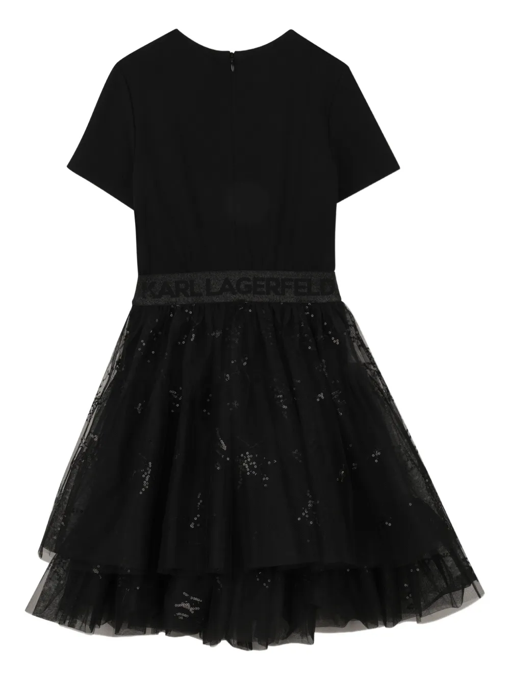 Ярусное платье на пуговицах KARL LAGERFELD KIDS, черный — фото 2