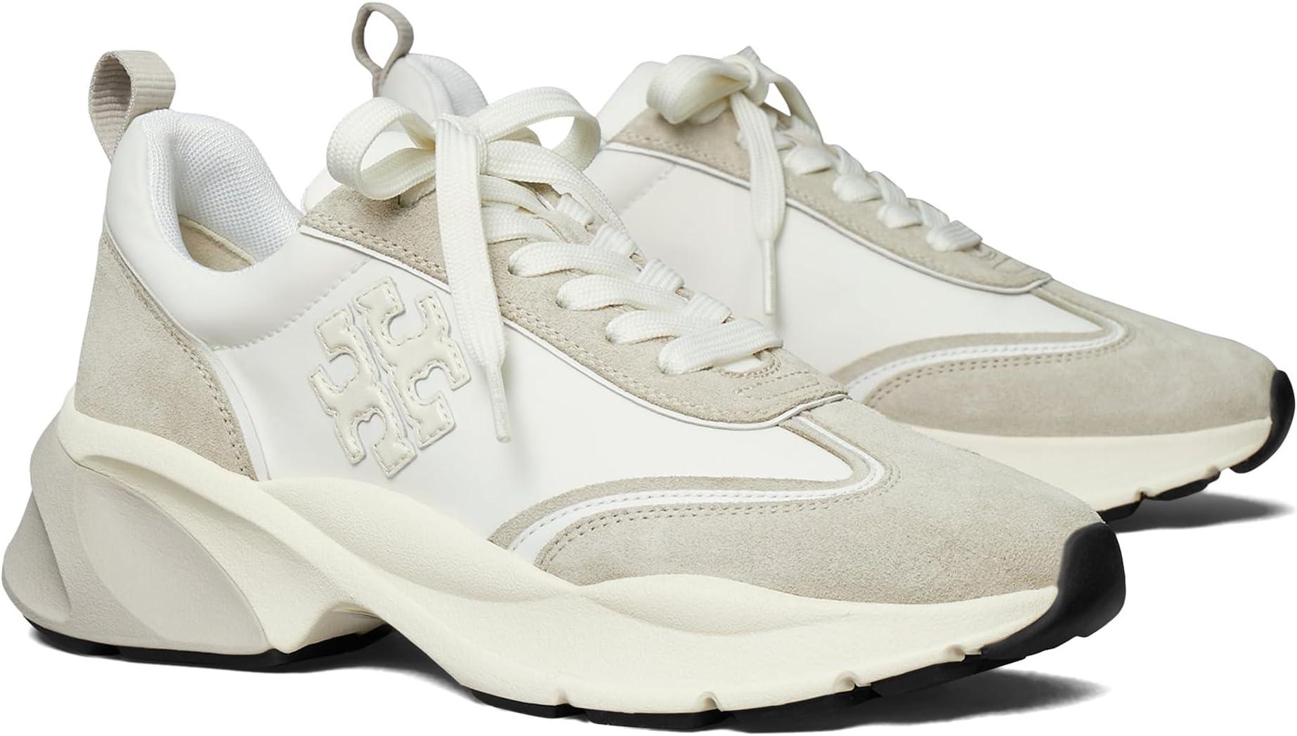 Кроссовки Tory Burch Good Luck Trainer, цвет Bianco/Bianco/Fossil Stone