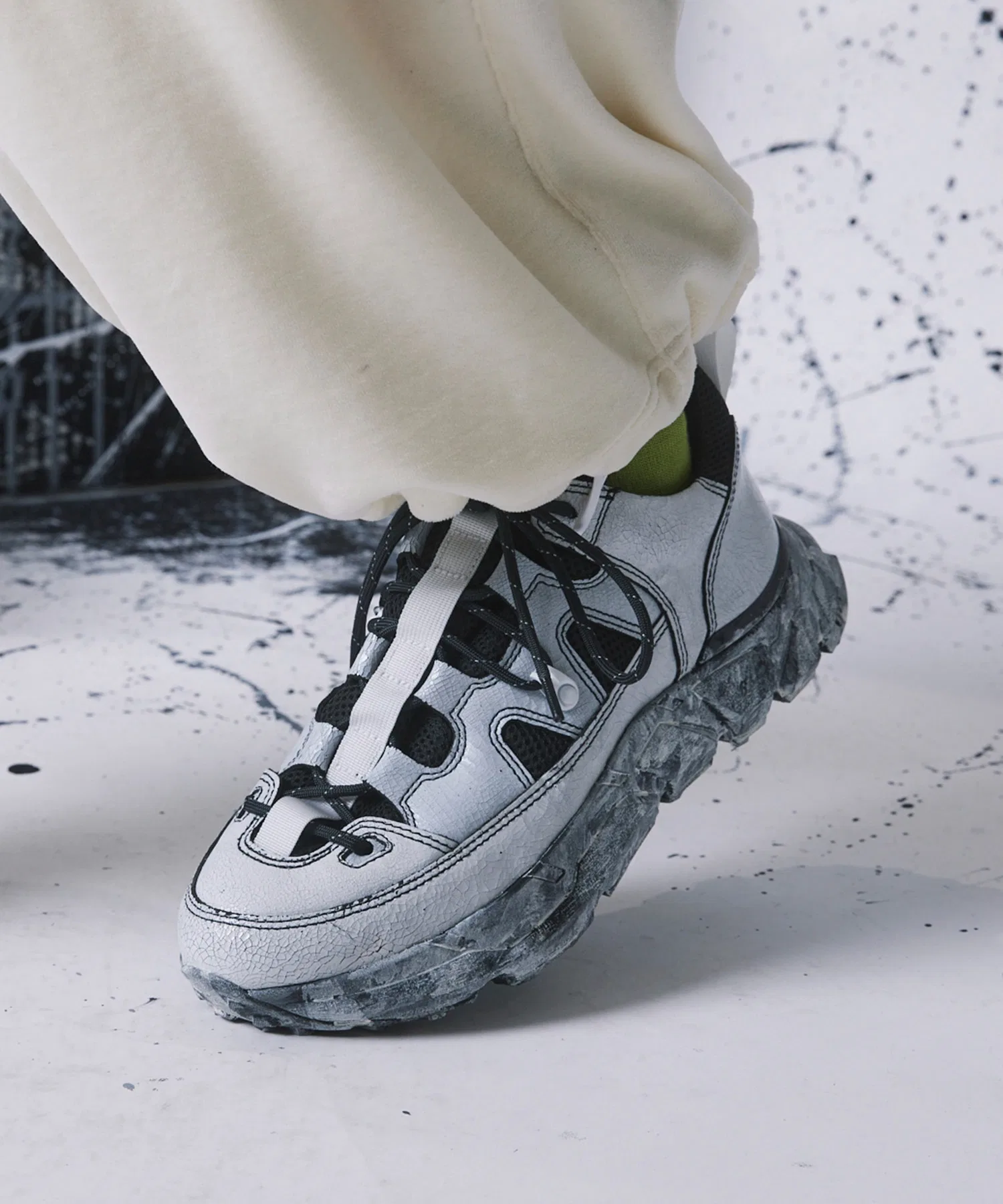 Мужские кроссовки Vibram Sole Lace-Up MAISON SPECIAL чёрные — фото 4