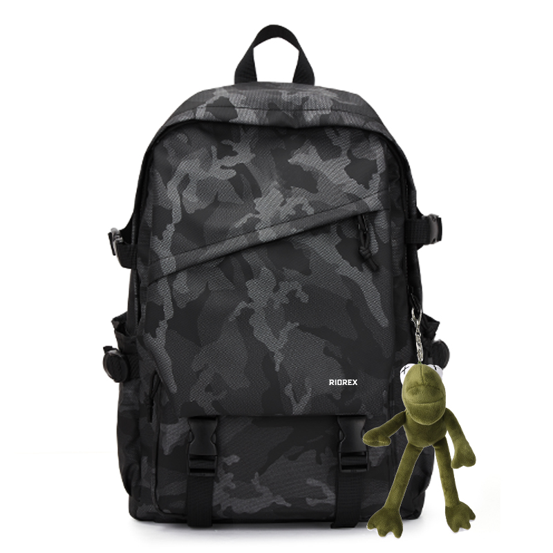 

RIOREX Тканевый рюкзак для ноутбука унисекс разноцветный, Camouflage Black Upgraded Large Size (with Doll)