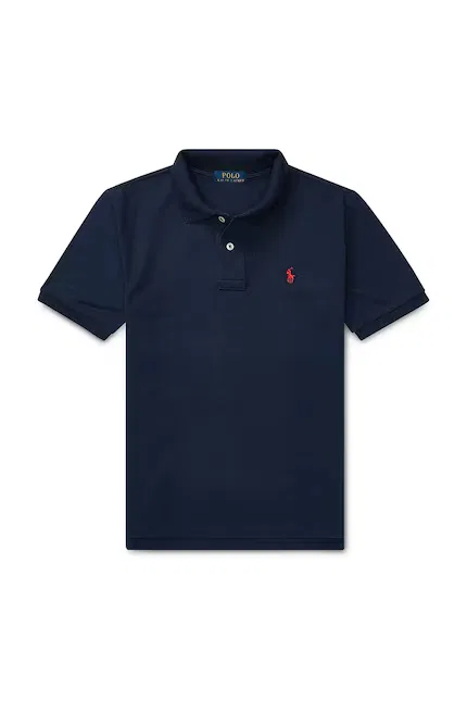 Поло детское хлопковое Polo Ralph Lauren, синий — фото 2