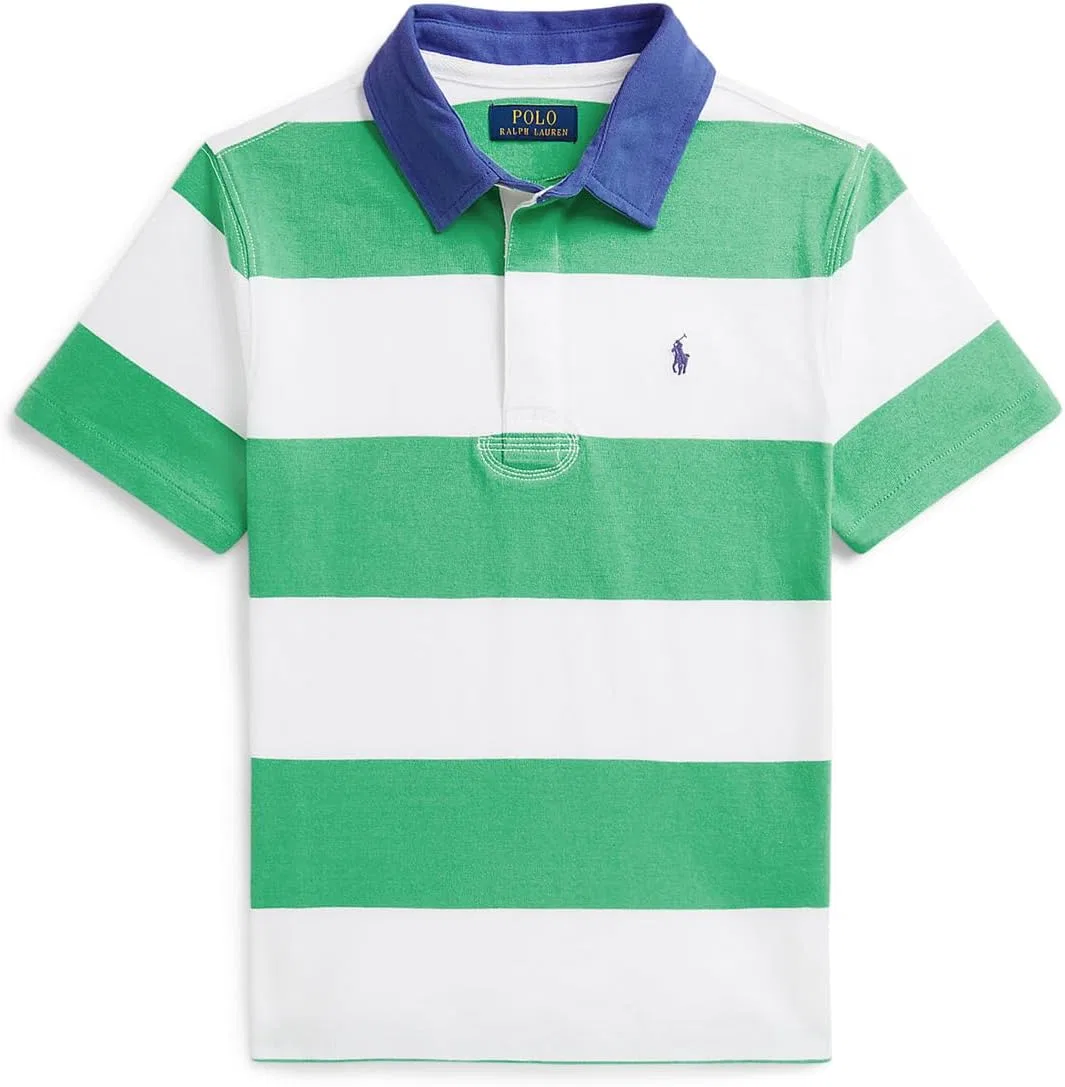 Детская футболка поло с полосками Polo Ralph Lauren, цвет Plato Green/White