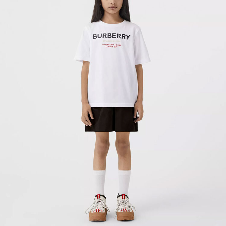 

Футболка детская Burberry, белый / красный / черный