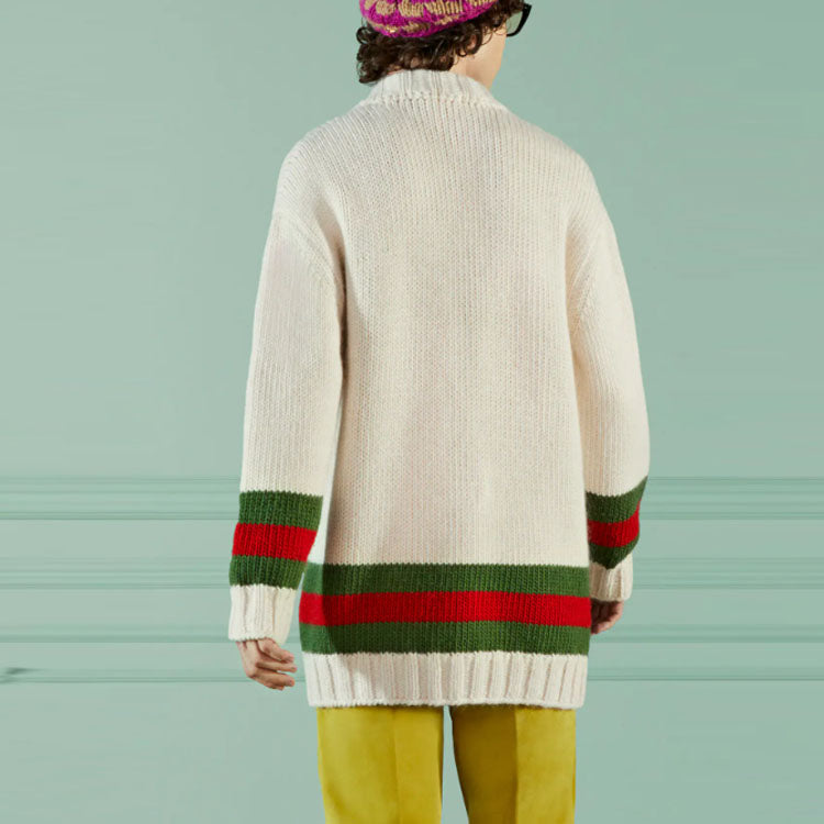 Кардиган Gucci Wool Cardigan With Web 'Beige' 706735-XKCJ4-9146, бежевый — фото 3