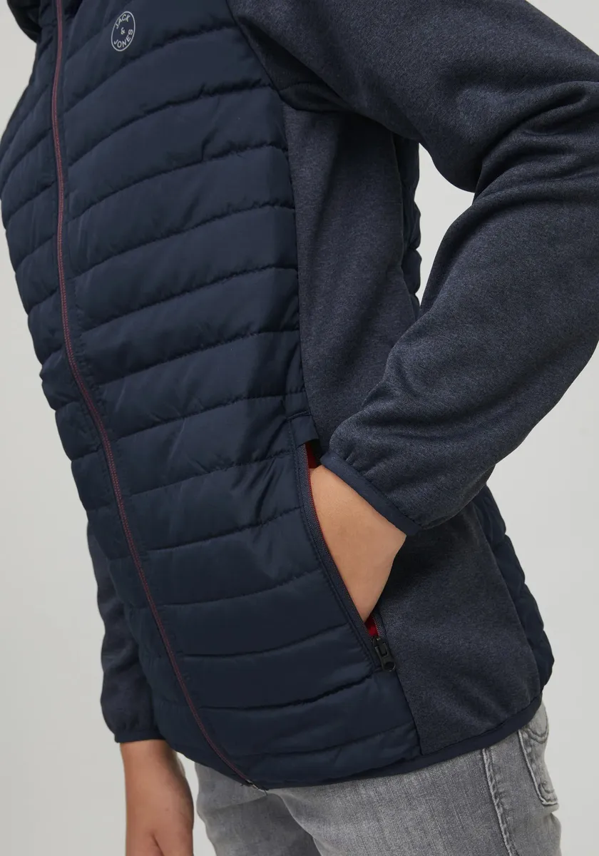 Детская гибридная куртка Jack & Jones "JJEMULTI QUILTED JACKET NOOS JNR", с капюшоном Jack & Jones Junior, синий — фото 4