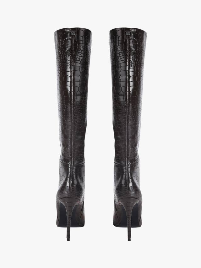 Кожаные сапоги до колена на шпильке Tassa KG Kurt Geiger, Brown — фото 3