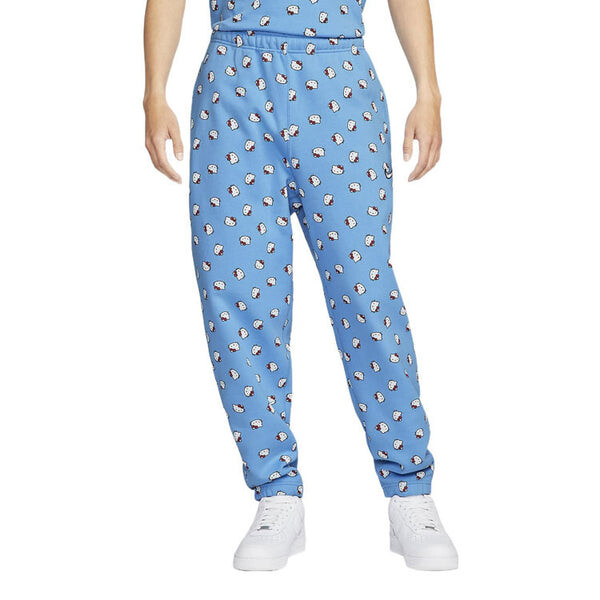 Брюки men's x hello kitty crossover ss22 full print cat straight casual sports pants/trousers/joggers blue Nike, мультиколор — фото 3