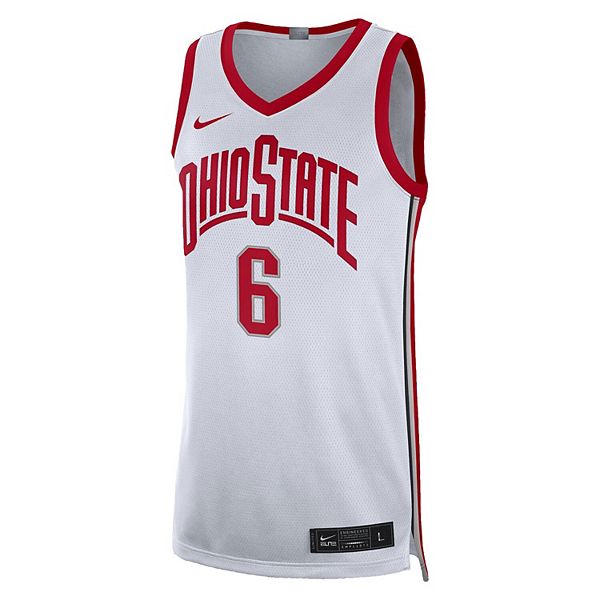 Мужская баскетбольная майка lebron james white ohio state buckeyes limited Nike — фото 3