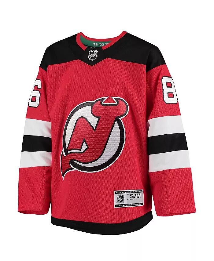 Джерси Big Boys Jack Hughes Red New Jersey Devils Home Premier Player Outerstuff, красный — фото 3