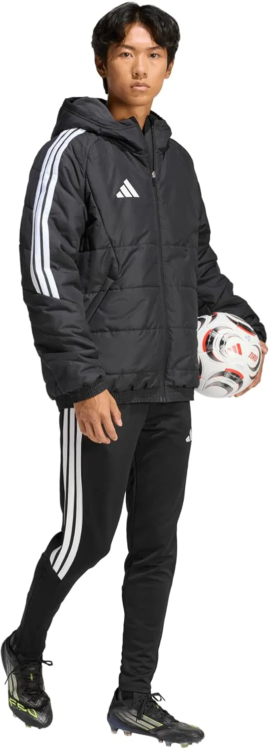 Зимняя куртка Adidas Tiro 26 - водоотталкивающая, утепленная Climawarm, стандартный крой, защита от холода на молнии, черно-белый — фото 4