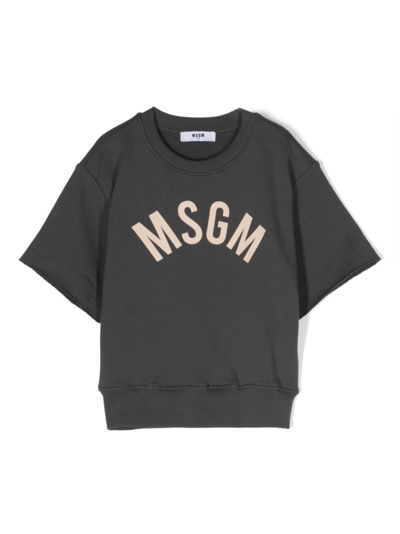 

MSGM Kids толстовка с логотипом и короткими рукавами, серый