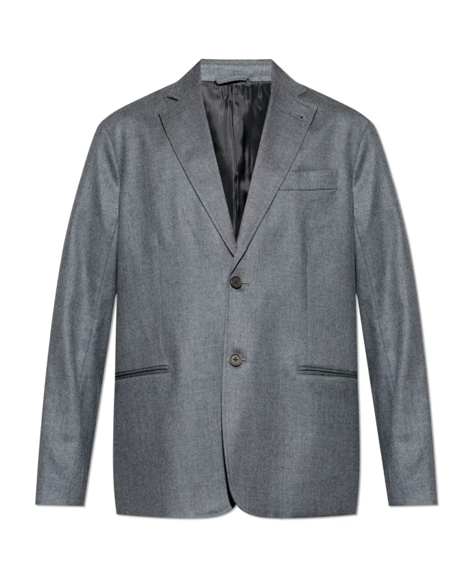 

Шерстяной блейзер Emporio Armani, серый