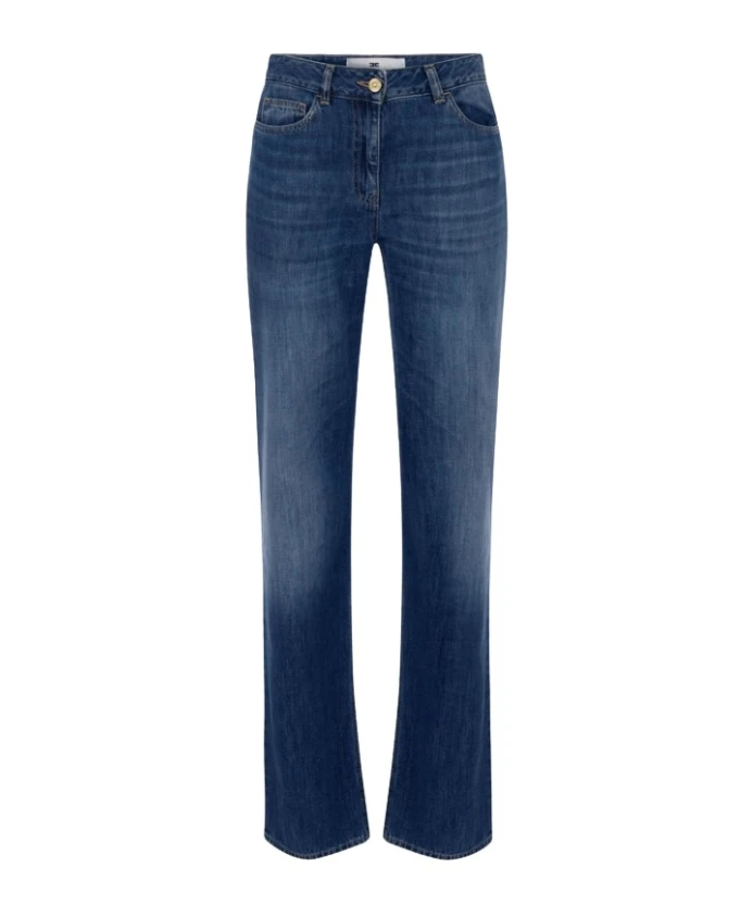 

Джинсовые брюки-палаццо с широкими штанинами Elisabetta Franchi, синий