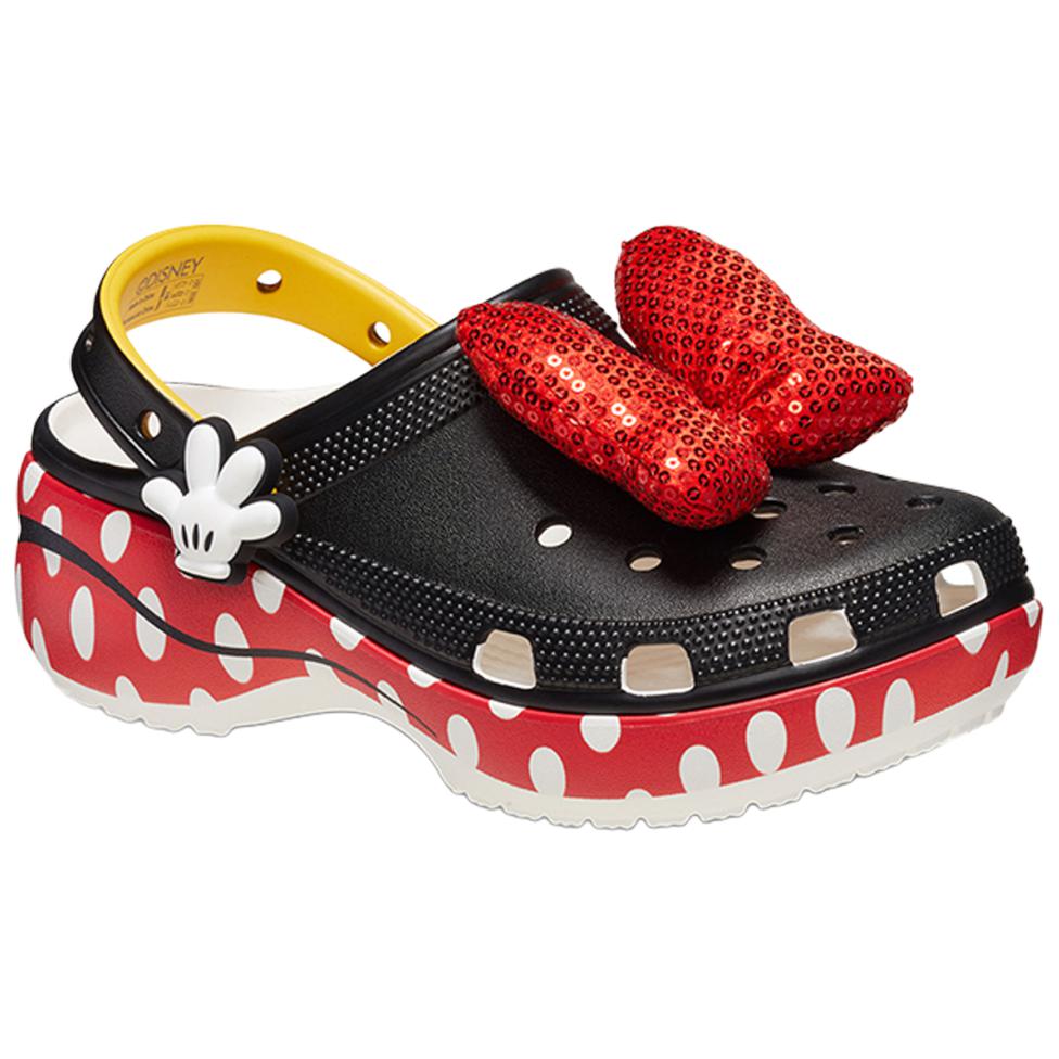 Классический крокс-сабо Disney Minnie Mouse для женщин, черно-красный — фото 3