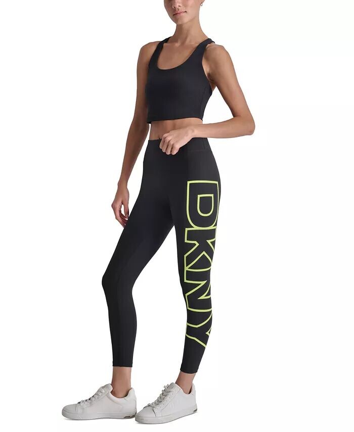 

Женские леггинсы с высокой посадкой и рисунком логотипа 7/8 DKNY, желтый