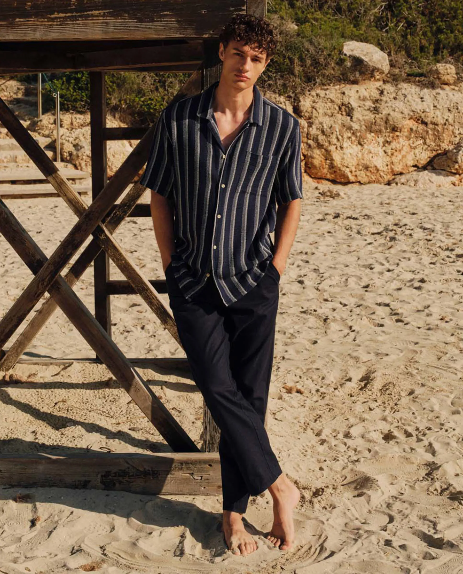 

Брюки из льна Sfera, темно-синий