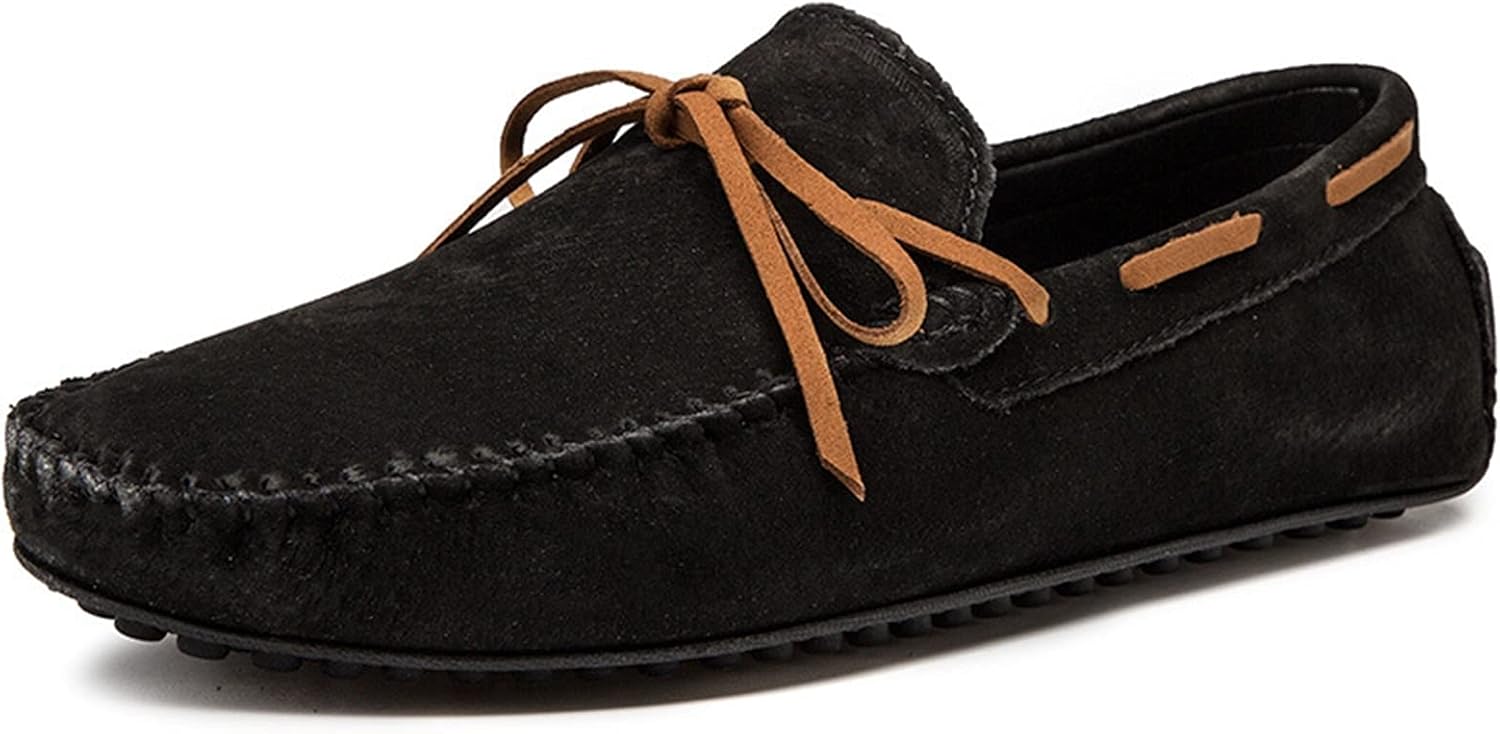 

Мужские лоферы Дизайн туфель для палубы Замшевый верх Детали строчки Опция с искусственным мехом Комфортные Гибкая плоская подошва Удобные на любой наряд Generic, черный