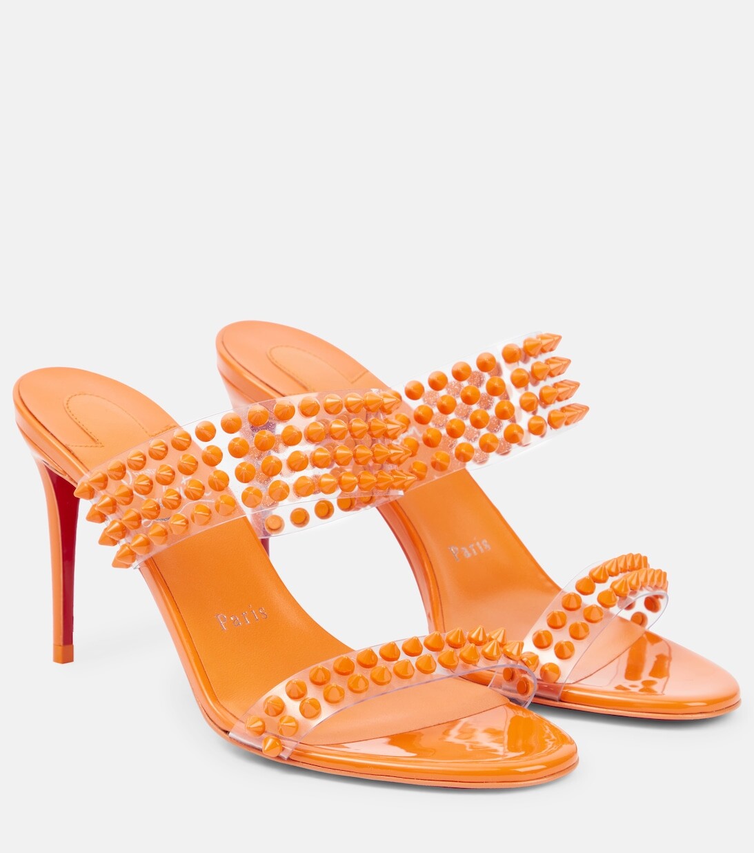Сандалии Spike Only 85 из ПВХ и кожи Christian Louboutin, оранжевый