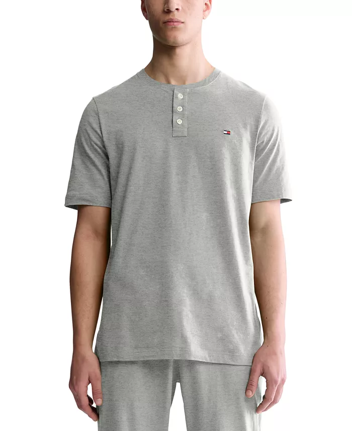 

Мужская однотонная футболка с коротким рукавом Henley Tommy Hilfiger, черный