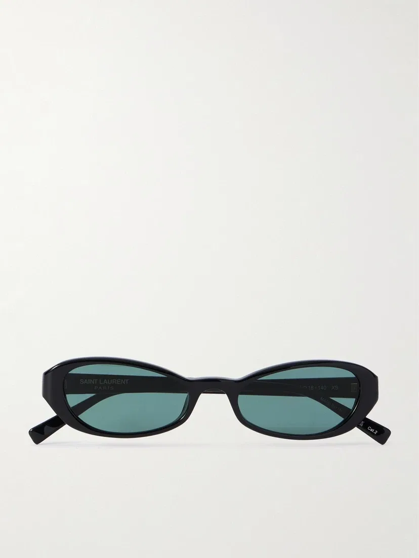 Erin овальные ацетатные солнцезащитные очки Saint Laurent Eyewear, черный