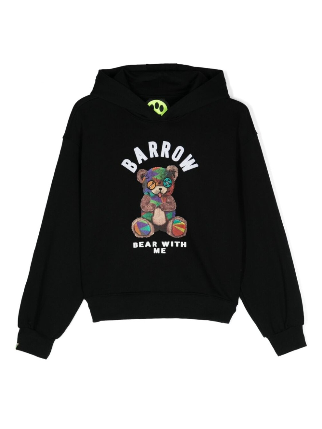 

Barrow kids хлопковая толстовка с капюшоном и принтом медведя, черный