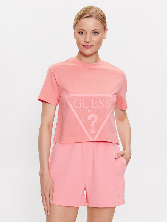 

Футболка стандартного кроя Guess, розовый