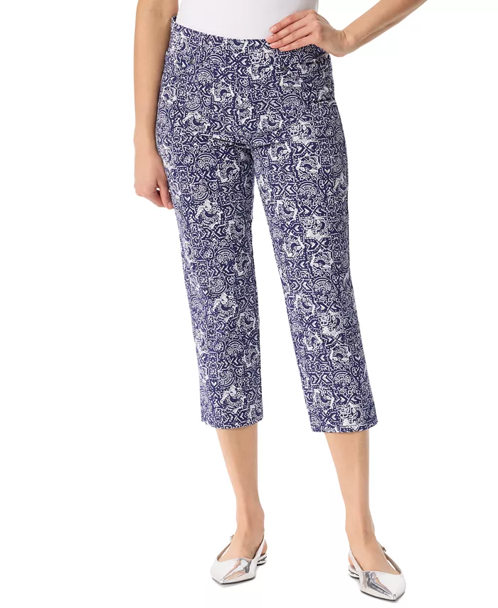 

Женские капри с эффектом коррекции фигуры и принтом Gloria Vanderbilt, синий