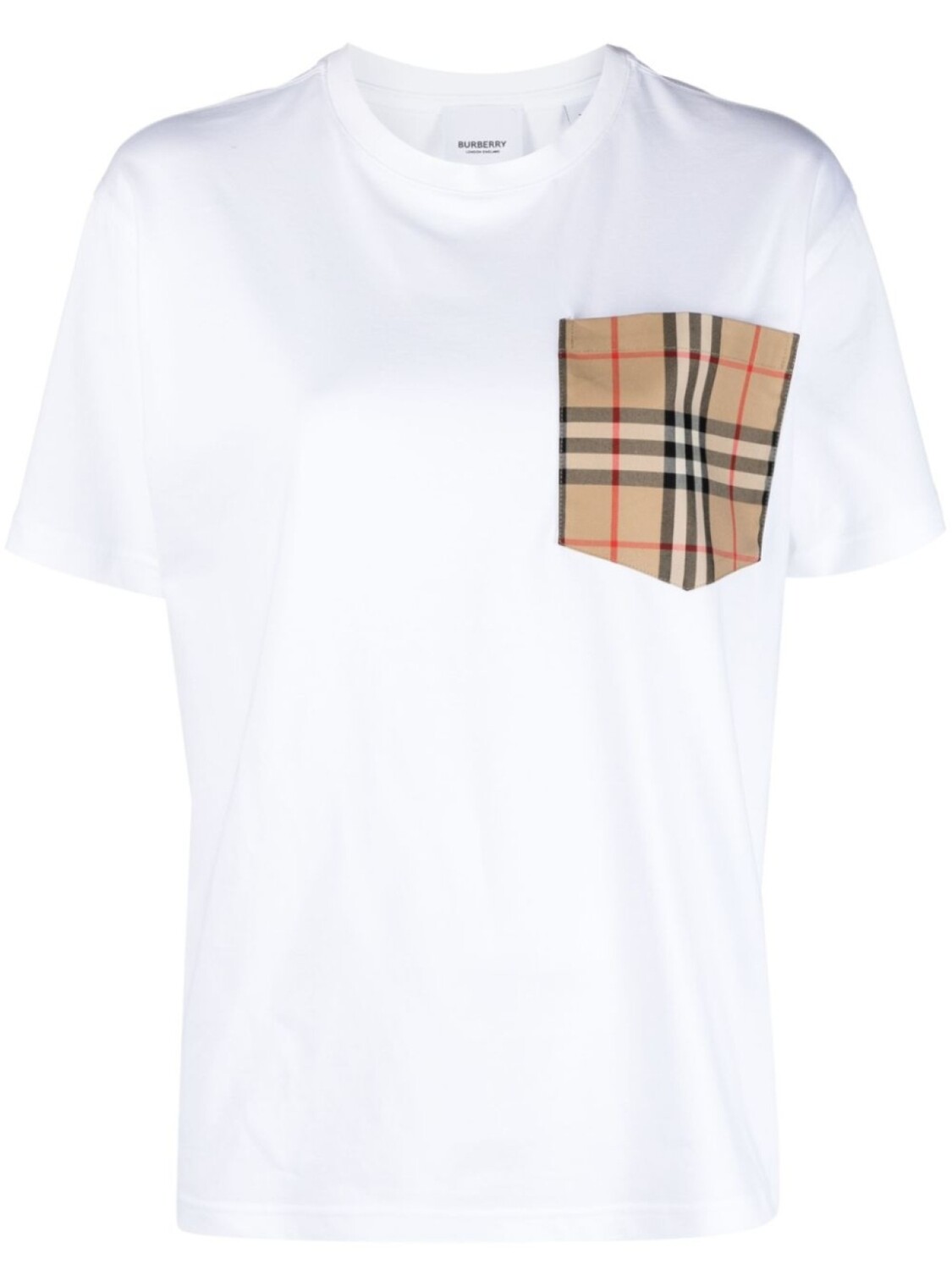 

Футболка с короткими рукавами и контрастным карманом Burberry, белый
