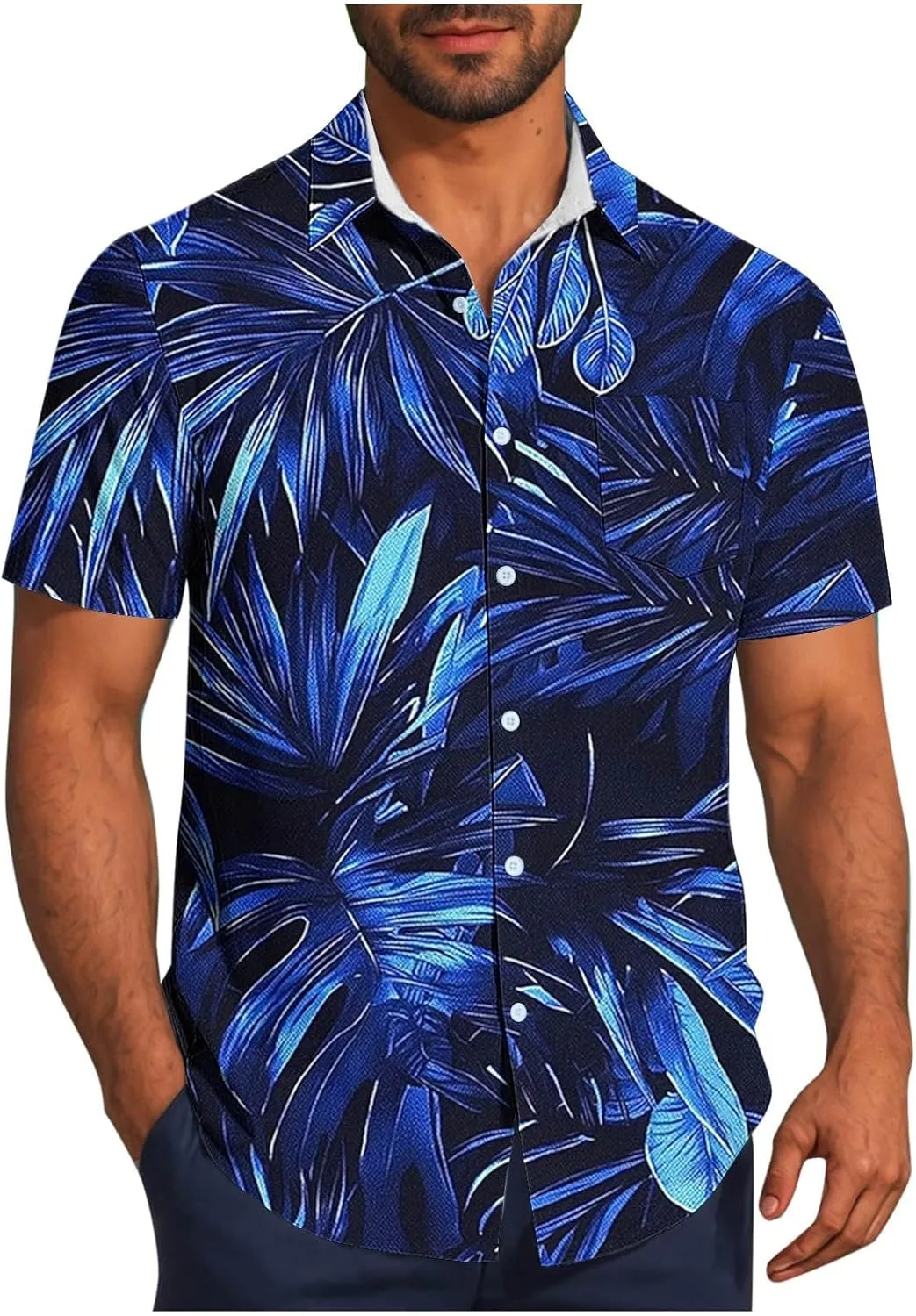 

Гавайская рубашка для мужчин Loose Fit Casual с тропическим принтом TXGMNA