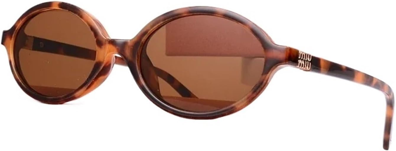 

Женские ретро-солнцезащитные очки круглой оправы черепахового цвета с защитой от УФ-излучения UV400, винтажные очки в овальной оправе для вождения, пляжа и путешествий QOGANS, 5