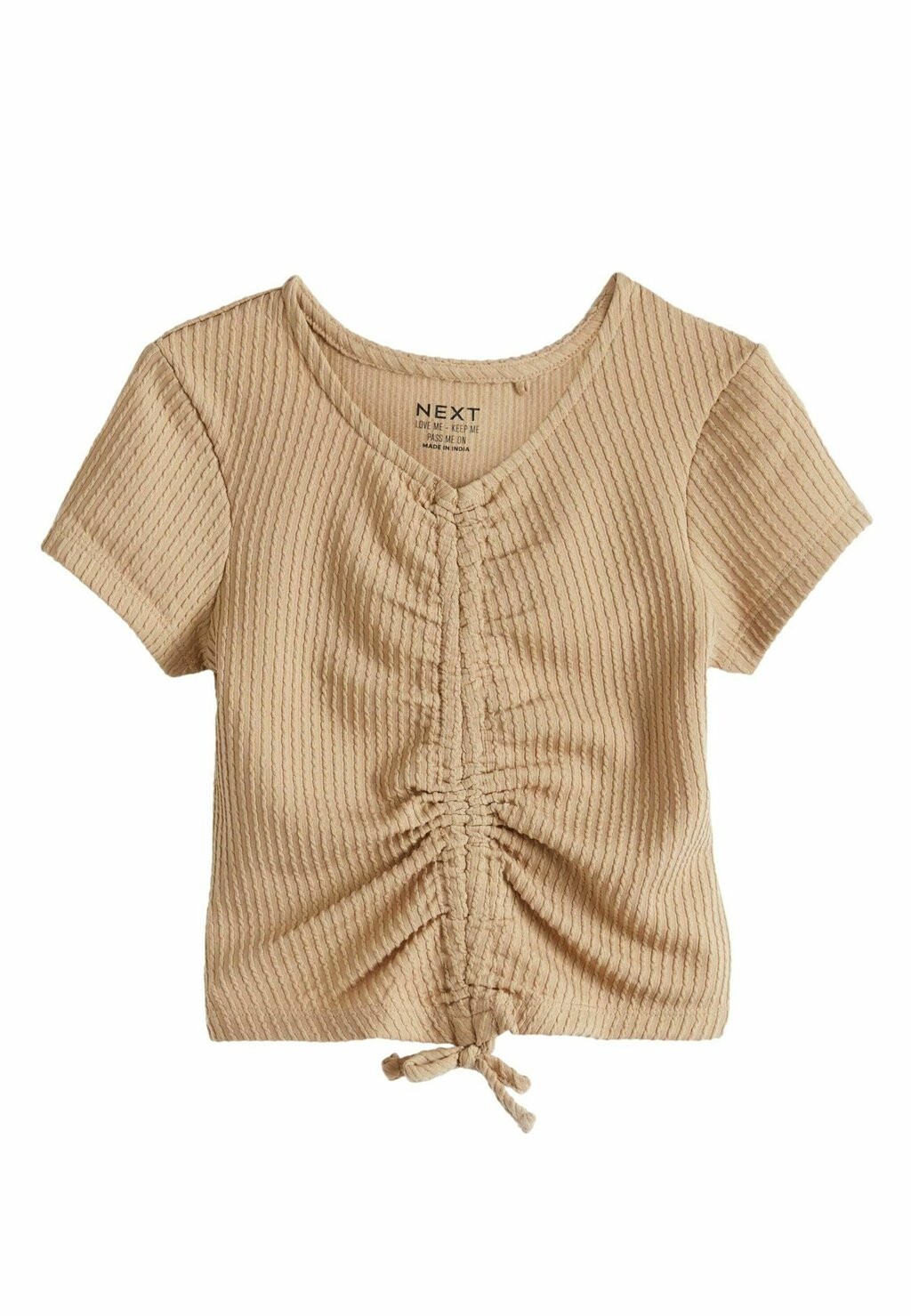 

футболка с принтом Textured Ruche Front Regular Fit Next, цвет neutral