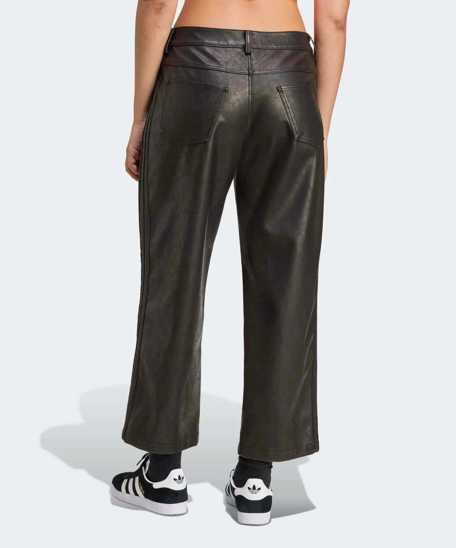 Женские брюки из искусственной кожи Firebird Pleasure 7/8 adidas Originals черные — фото 2