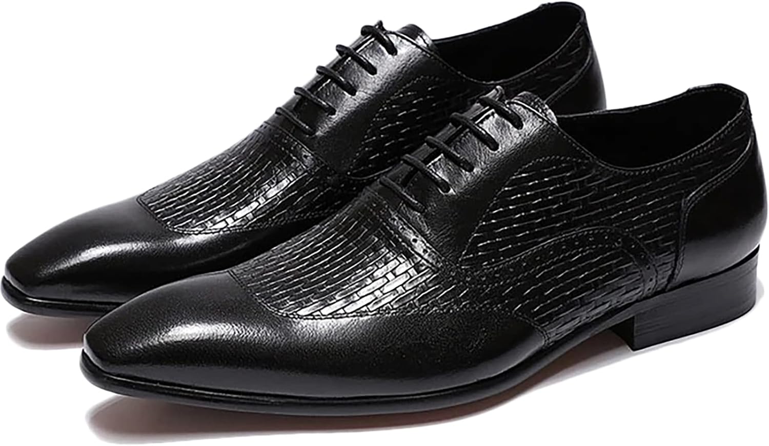 

Мужские классические броги с закрытой шнуровкой Wingtip, деловой повседневный стиль, формальные оксфорды, свадебная вечеринка, синий-38 Generic