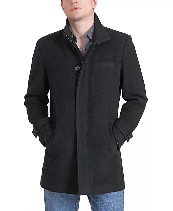 

Мужское шерстяное пальто Owen Landing Leathers, черный
