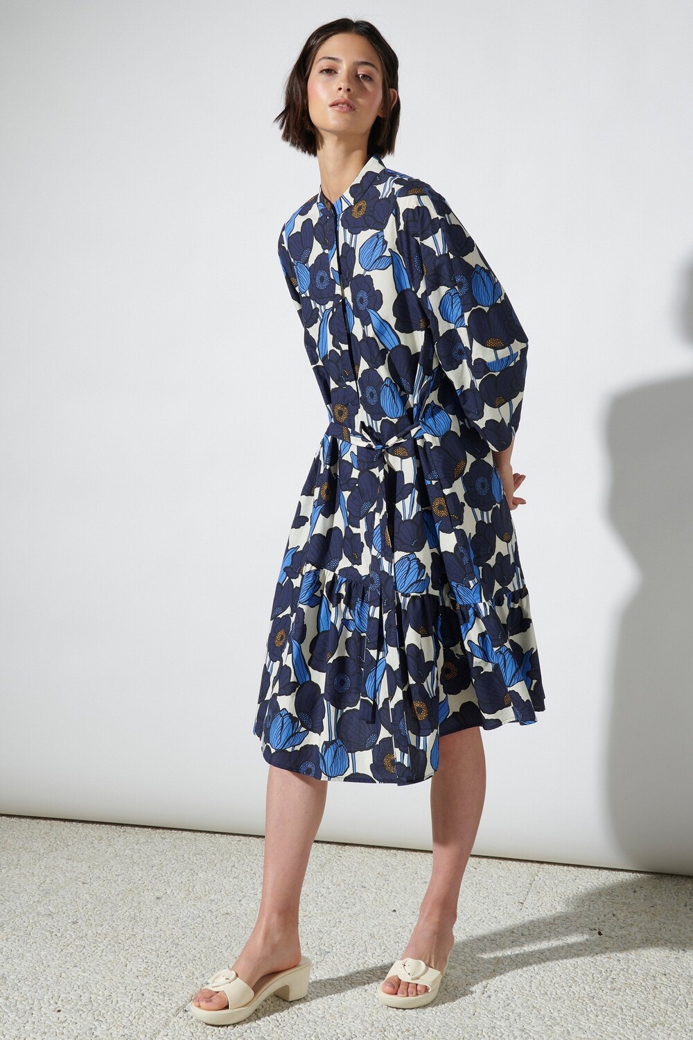 

Платье с принтом «Маки» LUISA CERANO, цвет the blue poppy print