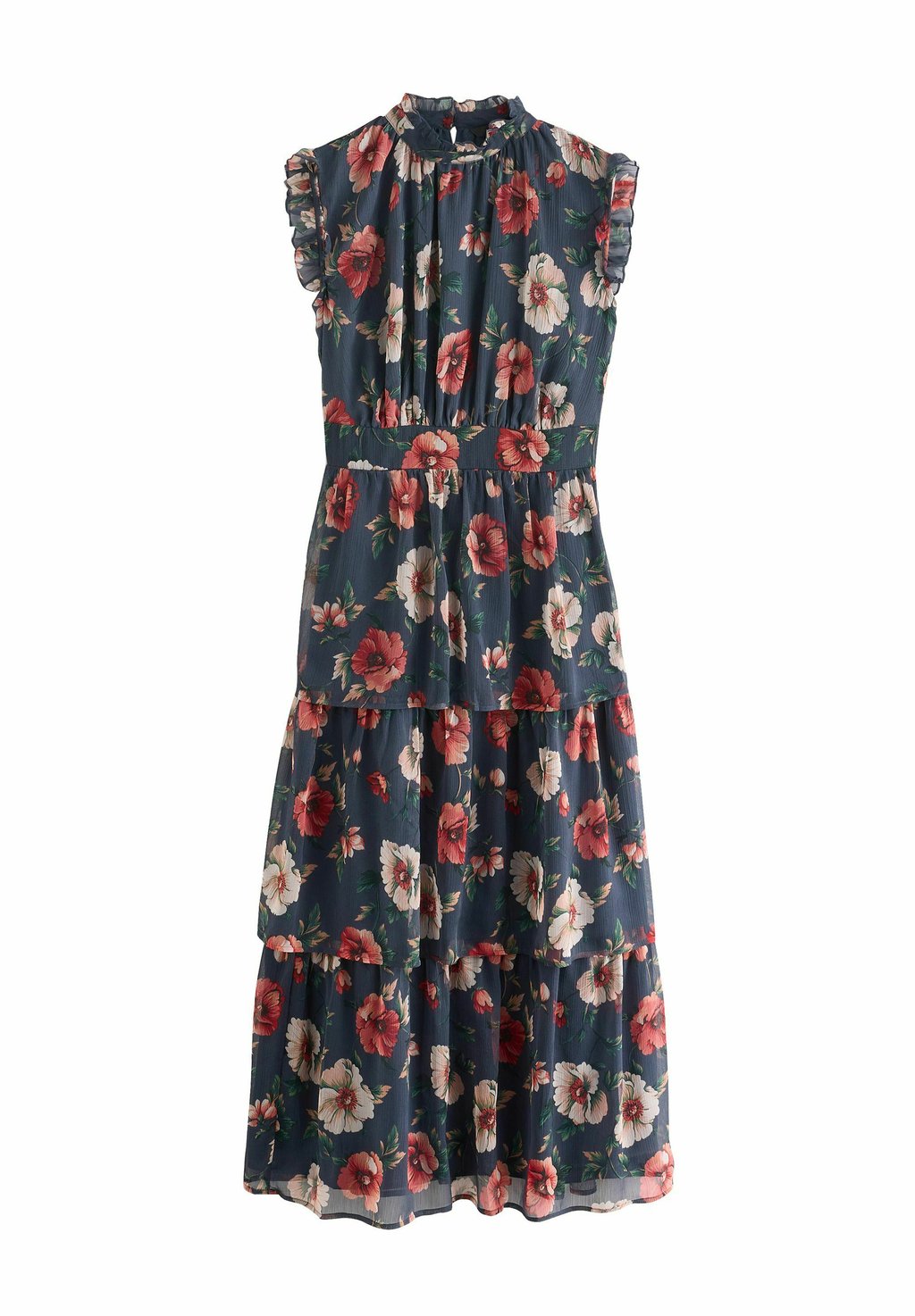 

Платье макси PRINTT HIGH NECK TIERED Next, синий