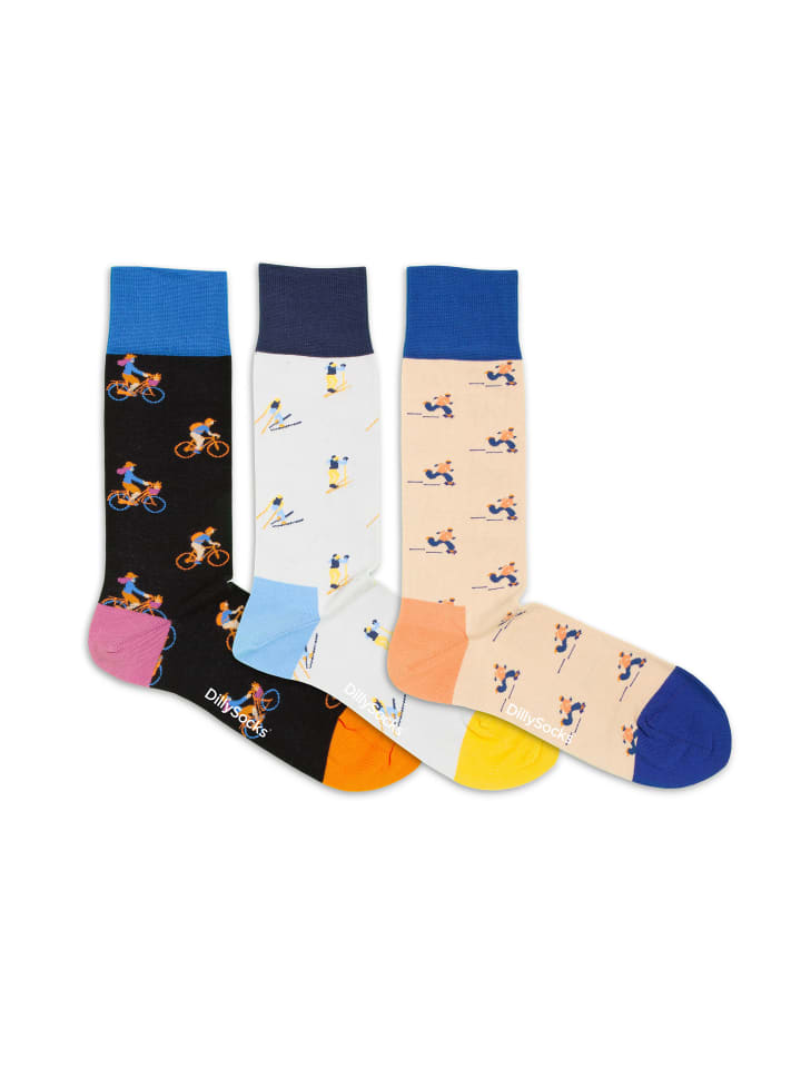 

Носки DillySocks Geschenk Set Sport All Year Around 3er Set, разноцветный