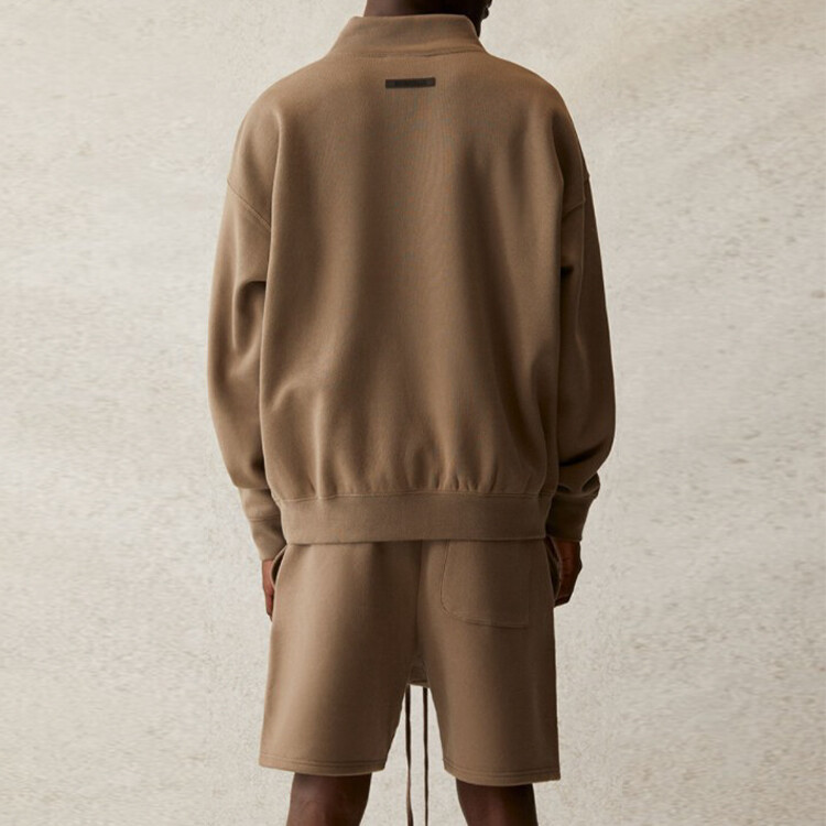 SS21 Толстовка унисекс серо-коричневого цвета Fear Of God Essentials, коричневый — фото 4